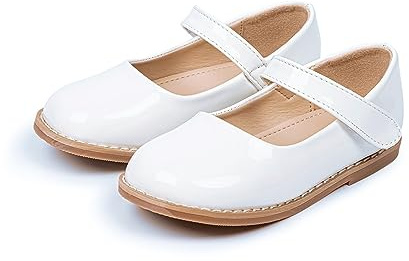 OBiQuzz Lederschuhe Mädchen Prinzessin Lackschuhe Kinderschuhe Mädchen Antirutsch Mädchen Ballerina Schuhe Turnschläppchen Hallenturnschuhe Prinzessin Schuhe mit Schnallen Freizeitschuhe