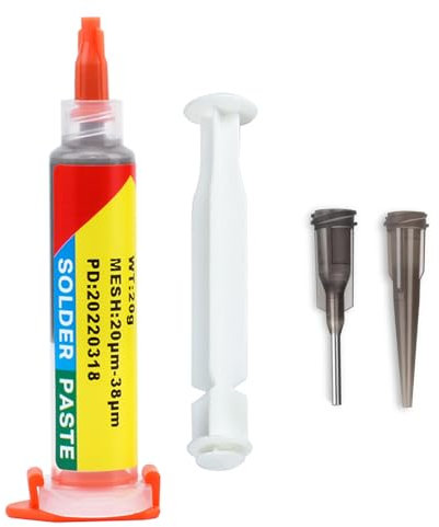 Bleifreies Lötpaste, Sn64.7 Bi35 Spritzenlötpaste Flussmittel, Bleifrei Lötflussmittel-Zinnpaste, Niedrige Temperatur 151 Grad, für LED SMD Lötzinn (20g)