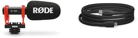 RØDE VideoMic GO II Kompaktes und leichtes Shotgun-Mikrofon mit USB-Audio + SC19 USB-C-Lichtkabel (1,5 m - iOS-kompatibel) für Filmproduktion, Content-Erstellung und Location-Aufnahmen
