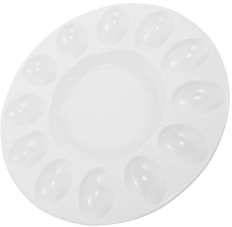 PHENOFICE Plato para Huevos Rellenos De Cerámica Bandeja De Servicio para Huevos Cocidos para Celebraciones como Pascua Cumpleaños