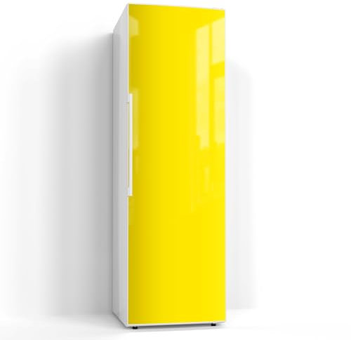 DEQORI Magnetfolie für Kühlschrank 60x190 cm | Unifarben - Gelb | dekorative Magnetmatte Gefrierschrank Schutz | Magnet Deko-Folie selbstklebend, magnetisch & beschreibbar