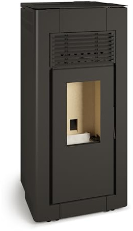 TJ - Estufa de Pellets Canalizable Modelo ELDA de 15 kW - Color NEGRO
