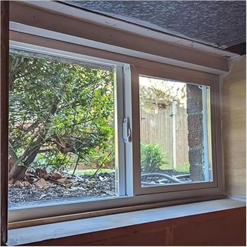 YEUCECOL Aluminum Mobile Shed Windows, 20/22/24/26/28/30/32/34/36/38/40/42/44/46/48/50 Inch,Vent Horizontal Sliding Window with Clear Tempered Glass, Mobile Home Replacement Roof Windows(32x18in/80x45