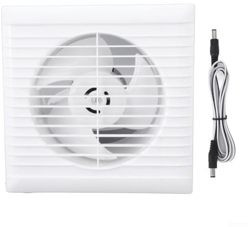 ChicBosom Extractor de pared de 12 V para baño, silencioso, ventilador solar, potente ventilador extractor a través de la pared para cocina y baño