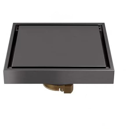 Desagüe de latón grueso para suelo de ducha, filtro desodorante cuadrado de 10 x 10 cm para baño y cocina, placa de cobre, ideal para uso doméstico y hotel, diseño invisible