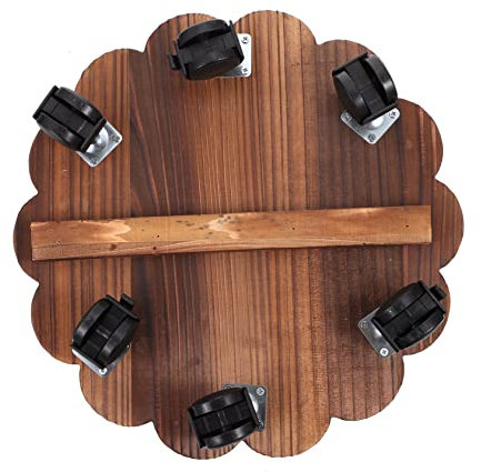 Toyvian Bandeja para Maceteros con Ruedas Soporte Móvil con Base Freno Diseño Floral para Proteger Superficies y Facilitar Limpieza