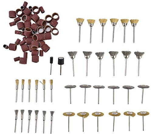 98Pcs Wire Wheel Brush Sanding Drum Grinding Bit Polishing Tool Set Kit Ceramic Glass Cleaning Polishing Brass Stainless Steel 3mm 60pcs 36pcs 2pcs Ceramic Glass