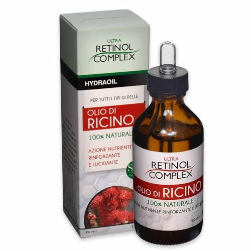 Retinol Complex Ultra Olio di Ricino Naturale, Idratante Rinforzante e Nutriente, 100ml