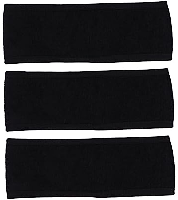 SOIMISS 3 pièces Bandeau de Maquillage Ajustable et Filles Accessoires de Bain Noir pour Nettoyage Visage et Coiffure Pratique et Confortable