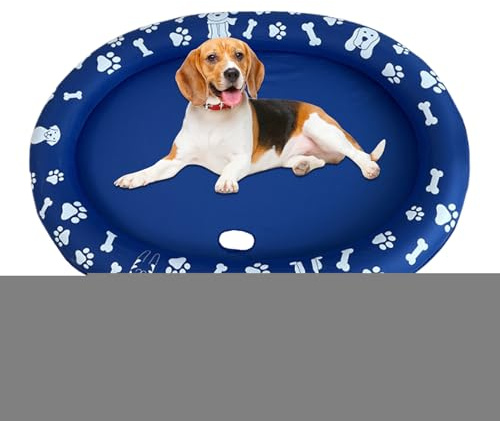 Yidueace Bañera para Perros, Piscina Hinchable para Mascotas, Antideslizante Antiarañazos Plegable Accesorio Kayak Flotante para Piscina Río Lago Playa Día De Playa Patio Trasero