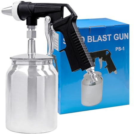 Aluminium Sandstrahlpistole mit 6 mm Düse, 1 L Tank, 6,5–8 bar Arbeitsdruck, 198 L/min Luftverbrauch – Reinigungs- und Polierwerkzeug für Rostentfernung & Oberflächenbearbeitung