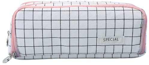 Pencil Pouch Simple Large Capacity Divided Zipper Pencil Pen Rubber