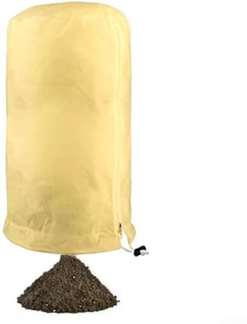 Cubierta para plantas resistente a la congelación con cremallera segura y cordón, diseñada para proteger árboles, arbustos y flores al aire libre del clima frío (beige, 200 x 240 cm)