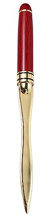 Brieföffner aus Edelstahl mit Holzgriff, tragbar, geschnittenes Papier, geteilte Aktenumschläge, Öffner (Gold)