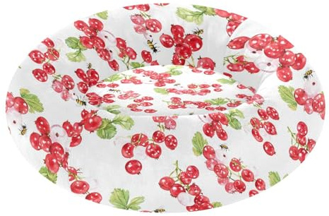 Wudan Letto per gatti per animali domestici alleviare lo stress soffice cuscino per cani di piccole dimensioni forniture M bellezza ribes rosso frutta bianco