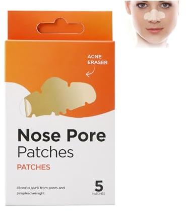 Patch für die Nase, 5 Pflaster Hydrocolloid Pickel-Pflaster für die Nacht, absorbiert Unreinheiten in 6 bis 8 Stunden, (1)