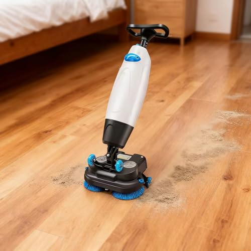 SEDAMORALLY Lavapavimenti Elettrica Leggera, Lavasciuga Pavimenti Professionale, con Larghezza di Pulizia di 17, Copertura 1200 M²/H,Doppie Spazzole Rotanti,Testina Rotante a 360°