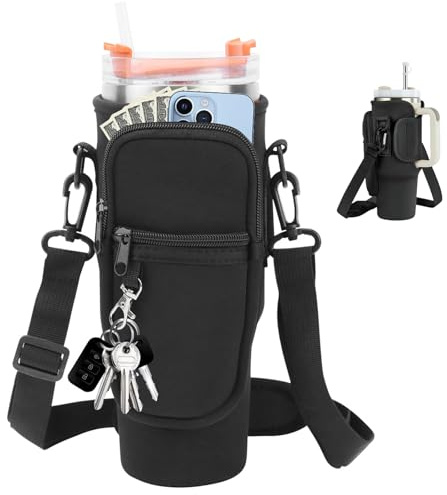 Porte Bouteille, Stanley Cup Accessoires, Sac Stanley, Porte Gourde, Porte Gourde Sac à Dos, Tanley Cup Accessoires pour Tasse pour La Randonnée, La Course, Le Cyclisme (Noir)
