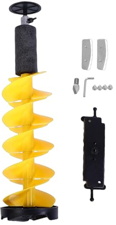 Dilwe Punta da Trapano per Trivella per Ghiaccio, Scavatrice per Fori in Nylon Resistente a Spirale da 8 Pollici di Diametro con Protezione Taglierina Taglierina in Acciaio al