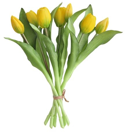 7 Piezas Flores Artificiales Decoracion Tulipanes Ramo Planta Artificial