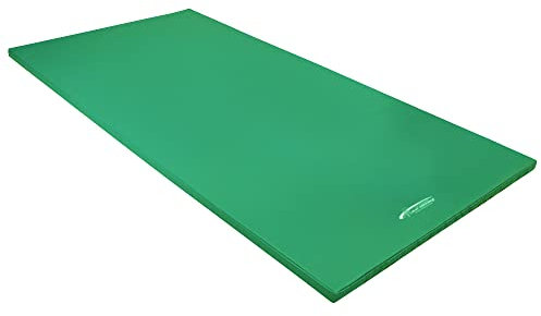 Grevinga® Gymnastikmatte UltraFit | Turnmatte | Sportmatte | Fitnessmatte | Yogamatte | 200 x 100 x 3 cm (Grün, Oben: PVC-Stoff + Unten: Turnmattenstoff)