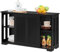 Yaheetech Buffet de Salle à Manger Design, Étagère Réglable, 2 Portes Coulissants, Meuble de Rangement Cuisine/Salon Bahut Laqué Noir 106,7 x 33 x 63 cm