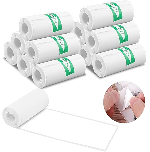 Thermorollen Thermopapier für Kinder Sofortbildkameras Mini Thermal Thermodrucker Papier Selbstklebendes Bedruckbarer Aufkleber Druckerpapier für Mobiler Fotodrucker 57 x 25 mm 12 Rollen