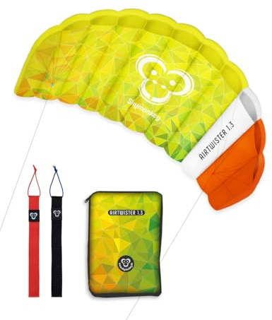 Skymonkey Airtwister 1.3 Aile de Traction avec Boucles de vol « Ready 2 Fly » (prêt à Voler), Cerf-Volant Convient aux débutants