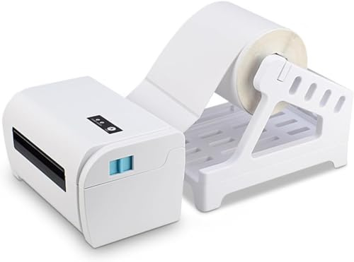 PIQIUQIU Porte-étiquettes, porte-étiquettes thermiques pour rouleaux d'étiquettes, support d'imprimante de codes-barres pour bureau et maison