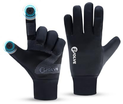 Evolve Water-Resistant Sports Gloves | Adult's or Kid's Sports Gloves | Touchscreen Sensitive | Palm Grip | Football Rugby Cycling Walking - Great For All Sports (Adult Medium)
