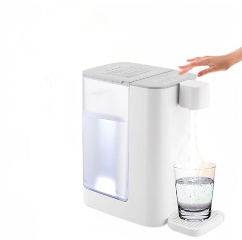 FfiMe Dispensador de Agua Caliente instantáneo de 3 litros, hervidores eléctricos de 2100 W, hervidor de Agua Grande, 5 temperaturas preestablecidas, 2 Opciones de Volumen de Agua White