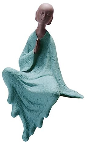 RORPOIR 1stück Zen Monk Statue Kreative Tischdekoration Für Teetische Und Aquarien Handgefertigte Buddhistische Figur Keramik Stilvolles Wohnaccessoire Für Garten Und Innenräume