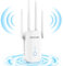 Ripetitore WiFi Potente per Casa, 1200Mbps WiFi Extender 5GHz & 2,4GHz Dual Band Amplificatore wifi Supporta Modalità Ripetitore/Router/AP, Ripetitori con WPS, Porta Ethernet, 4 Antenne (Bianco)