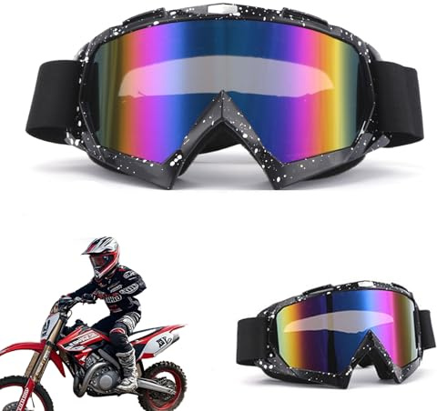 CHmiss Lunettes De Motocross,Lunettes De Protection Anti Uv Coupe,Rembourrage En Mousse Confortable,Protection Des Yeux Pour ActivitéS De Plein Air - Noir