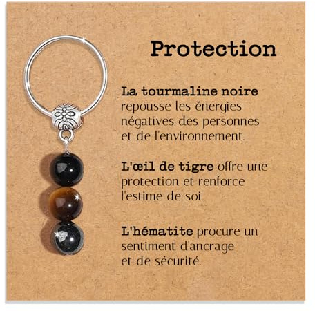 Porte-clés Personnalisé avec Cristaux Naturels, Idée Cadeau Nouveaux Départs, Guérison Cadeaux pour lui Homme pour elle Femme Cristal Thérapeutique avec Délicate Dédiée