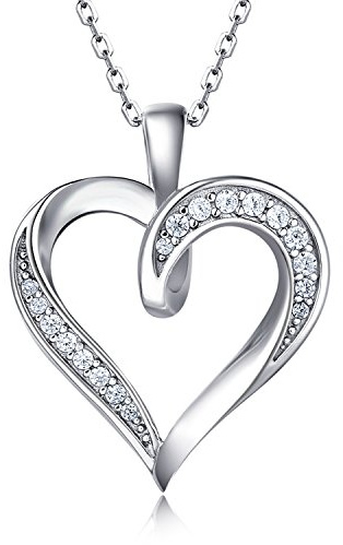 Sterling Silver Infinity Heart Necklace Billie Bijoux Endlessness Love Platinum Plated Diamond Pendant Women Girls Mom Gift (Infinity Love Heart)