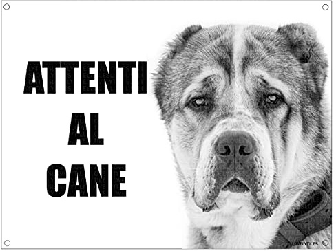 ALABAI attenti al cane mod 1 TARGA cartello IN METALLO (15X20)