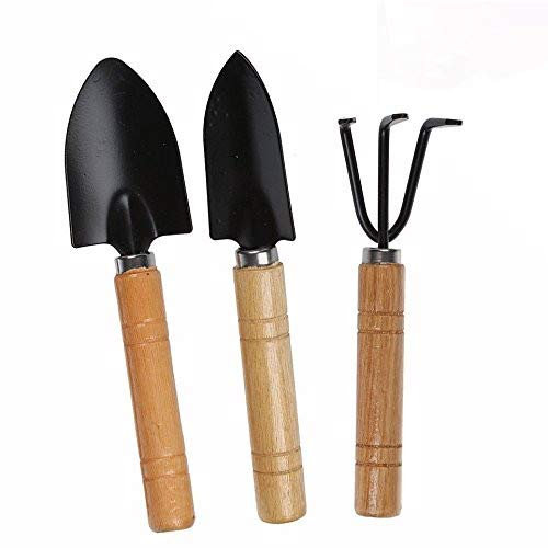 OFKPO 3 PCS Mini Gardening Hand Tools Set, Shovel Rake Spade for Small Flower Plants