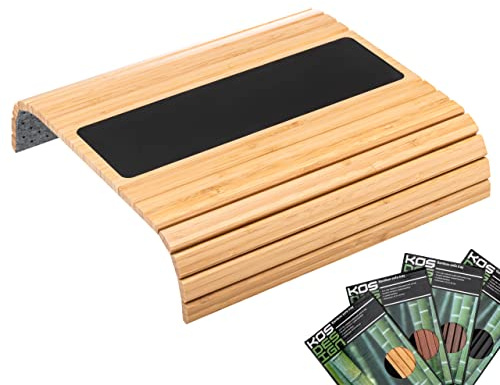 Kos Design sofatablett für Couch - Tablett aus Bambus für armlehne, Sofa Butler armrest für Organisation, couchbutler, Tray Table fur armlehnen, iriserende kleuren sofatabletts mit Organizer