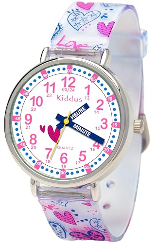 Kiddus Montre Enfant Éducative Analogique, Fille et Garçon Dès 5 Ans