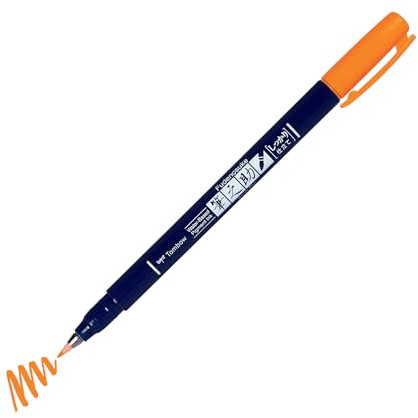 Tombow ws-BH93 Brush Pen Fudenosuke neonorange, Harte Spitze
