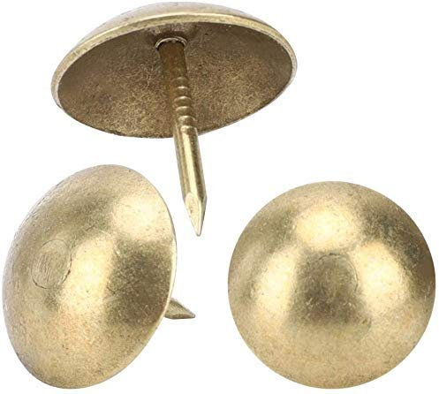 100 pezzi Chiodo per tappezzeria, Puntine tappezzeria Thumb Puntine disegno in legno di ferro bronzo Chiodi a testa tonda retrò Perni di spinta del pollice 15 mm