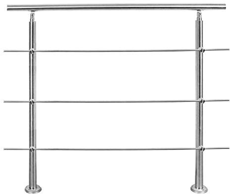 Froadp 120cm Garde-corps Rampe d’escalier en Acier, Escaliers Rambarde de Main avec 2 Poteaux et 3 Tringles, Main Courante avec Chevilles en Métal pour Balcon Parapet Patio Maison(Argent)
