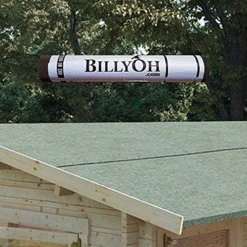 BillyOh Green Mineral Shed Roofing Felt with Roofing Clout Nail Tacks Included - Various Sizes (8x1m)