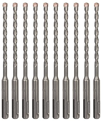 Sabre Tools 10-Pack 1/4 Inch x 6 Inch SDS Plus Rotary Hammer Drill Bits, Carbide Tipped for Brick, Stone and Concrete (1/4” x 4 x 6)