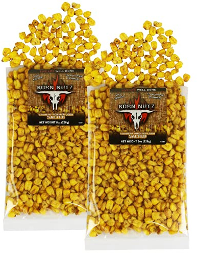 Irresistibly Crunchy Salted Corn Kernels – Deliciously Toasted & Salted Snack – Perfect for Game Day, Parties & Anytime Munching – Korn Nutz by Runnin’ Wild Foods – 1lb Total (2 x 8oz Bags)