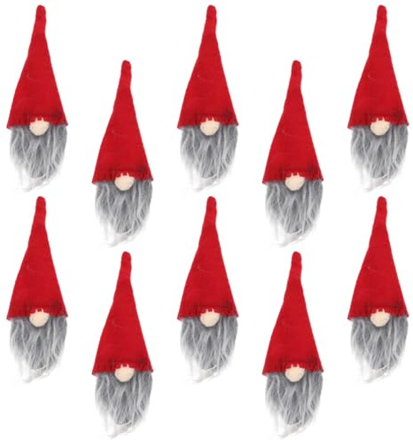 BESPORTBLE 10 Stücke Mini Weihnachtsmütze Weihnachten Flaschenanzug Weihnachtsmannmützen Weihnachtsdeko Nikolausmützen Flaschenüberzug Flaschen Kleidung Weinbeutel für Weihnachten Tischdeko Rot