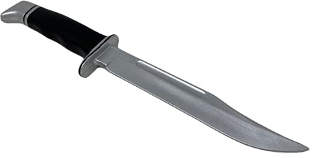 Rubber Johnnies – Faux couteau tueur de bois, sans danger, 30 cm de long, manche noir, accessoire de film d'Halloween