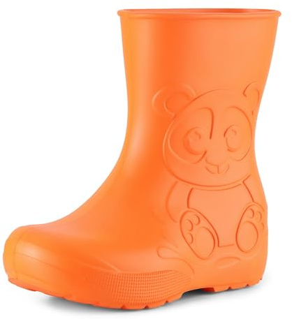 Ladeheid Stivaletti Pioggia Bambino in EVA, Leggeri Stivali Pioggia Bambina con Motivo a Panda, Facili da Pulire Stivaletti Bambina e Scarpe Bambino LA-CA-10 (Arancione 151c, 22/23)