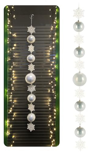com-four® Christbaumkugel-Girlande Weihnachten, Kugelgirlande | Weihnachtsdeko für Christbaum - weihnachtliche Tischdeko